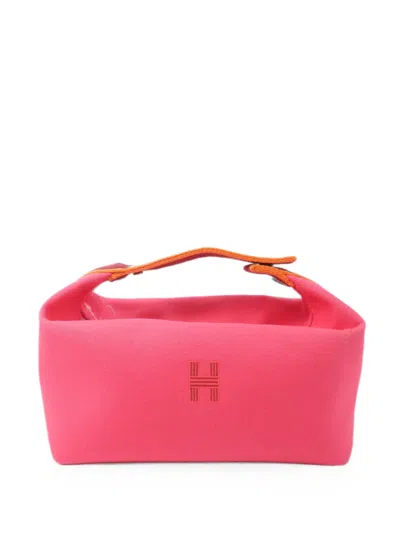 Pre-owned Hermes Gm Bride A Brac Embroidered-logo Tote Bag In Pink