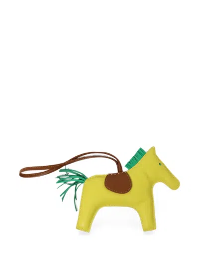 Pre-owned Hermes Gm Rodeo Horse Charm In Yellow