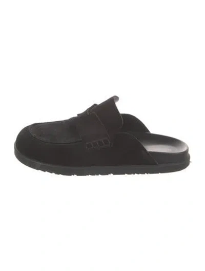 Pre-owned Hermes Go H Logo Mules In Black