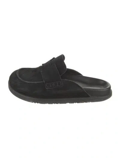 Pre-owned Hermes Go H Logo Mules In Black