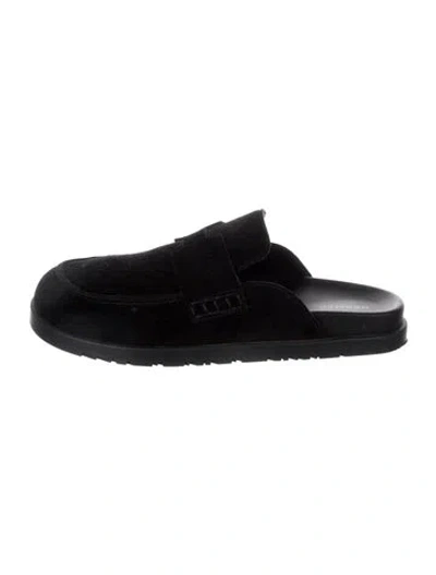 Pre-owned Hermes Go H Logo Mules In Black