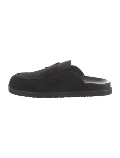 Pre-owned Hermes Go H Logo Mules In Black