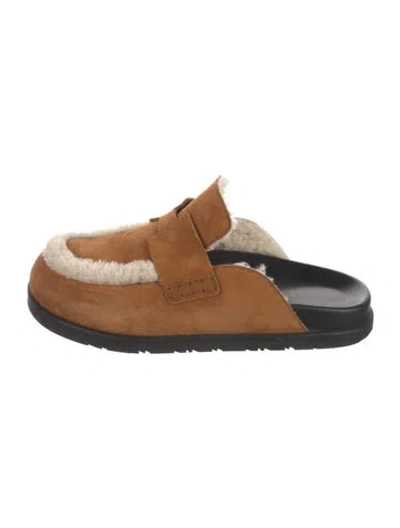 Pre-owned Hermes Go H Logo Mules In Neutrals
