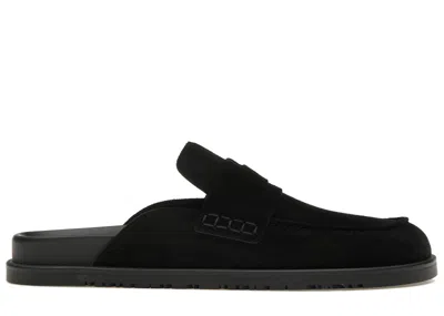 Pre-owned Hermes Go Mule Suede Calkfskin (men's) Sneakers In Noir