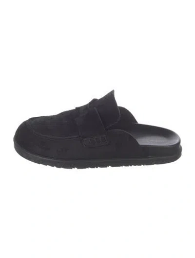 Pre-owned Hermes Go Mules Suede Mules In Black