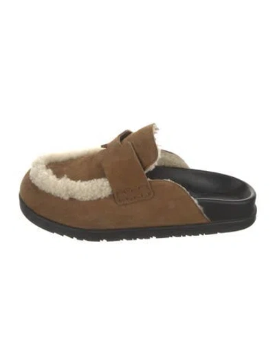 Pre-owned Hermes Go Mules Suede Mules In Brown