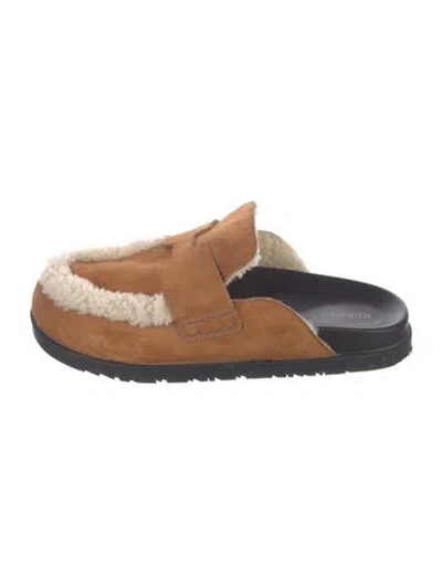 Pre-owned Hermes Go Mules Suede Mules In Brown