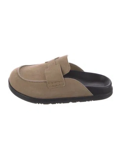 Pre-owned Hermes Go Suede Loafers In Neutrals