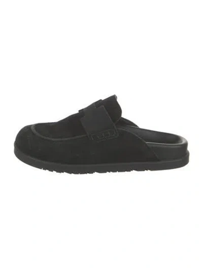 Pre-owned Hermes Go Suede Mules In Black