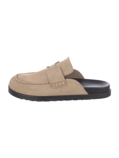 Pre-owned Hermes Go Suede Mules In Neutral