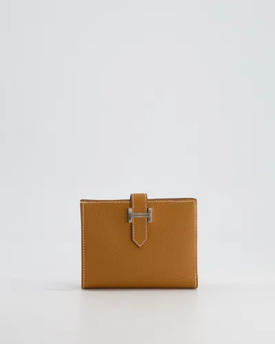 Hermes Gold Bearn Mini Wallet In Epsom Leather With Palladium Hardware £1,670 In Brown