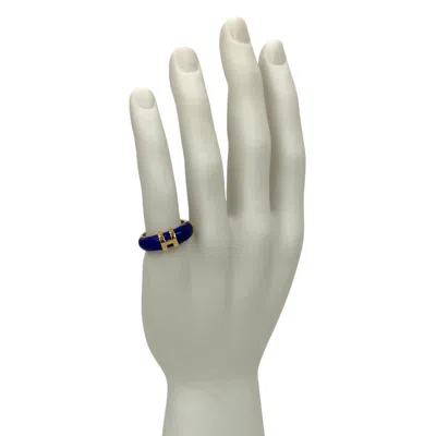Pre-owned Hermes Gold Blue Yellow Gold (18k) Band Ring ()