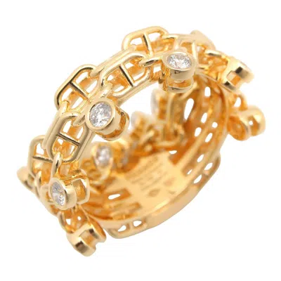 Pre-owned Hermes Gold Clear Yellow Gold (18k) Band Ring ()