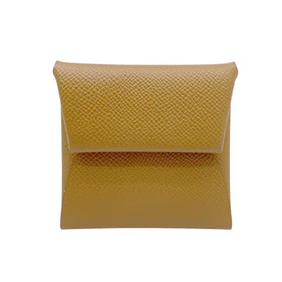 Pre-owned Hermes Gold Epsom Leather Coin Purse/coin Case ()
