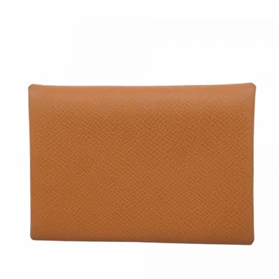 Pre-owned Hermes Gold Epsom Leather Coin Purse/coin Case ()