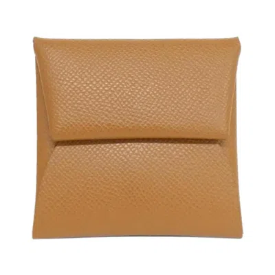 Pre-owned Hermes Gold Epsom Leather Coin Purse/coin Case ()