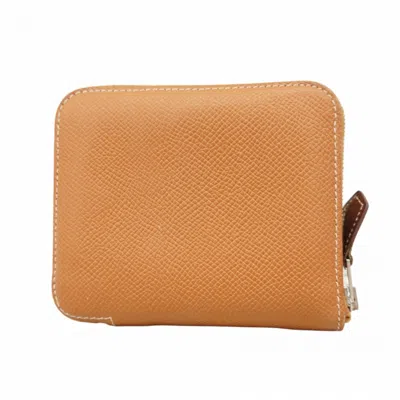 Pre-owned Hermes Gold Epsom Leather Coin Purse/coin Case ()