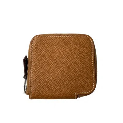 Pre-owned Hermes Gold Epsom Leather Coin Purse/coin Case ()