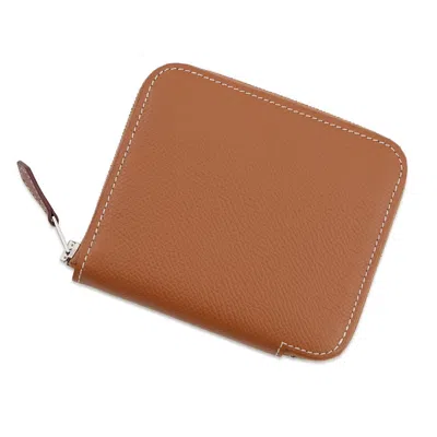 Pre-owned Hermes Gold Epsom Leather Coin Purse/coin Case ()