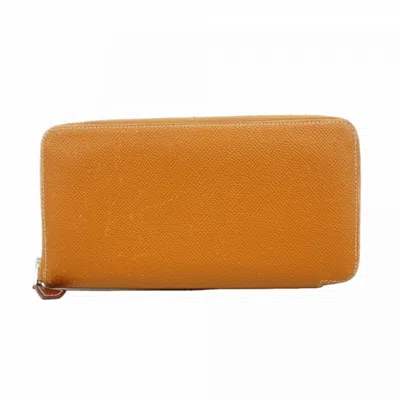 Pre-owned Hermes Gold Epsom Leather Long Wallet (bi-fold) ()