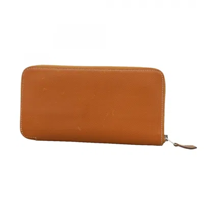 Pre-owned Hermes Gold Epsom Leather Long Wallet (bi-fold) ()