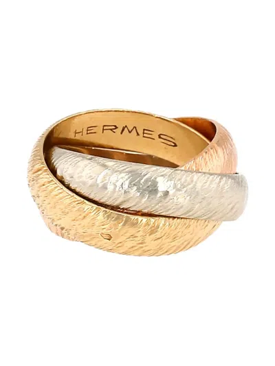 Pre-owned Hermes Gold Interlocking Ring