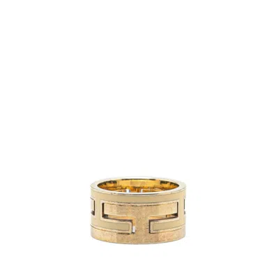Pre-owned Hermes Gold Ivory Silver 925 Band Ring ()