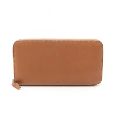 Pre-owned Hermes Gold Leather Long Wallet (bi-fold) () In Multi