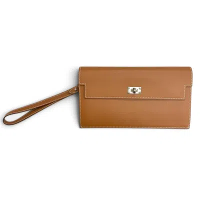 Pre-owned Hermes Gold Long Wallet (bi-fold) ()