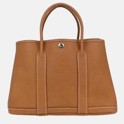 Pre-owned Hermes Gold Negonda Garden Party 30 Tpm Tote Handbag