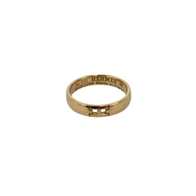 Pre-owned Hermes Gold Pink Gold (18k) Band Ring ()
