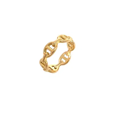 Pre-owned Hermes Gold Pink Gold (18k) Band Ring ()