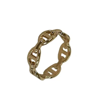 Pre-owned Hermes Gold Pink Gold (18k) Band Ring ()