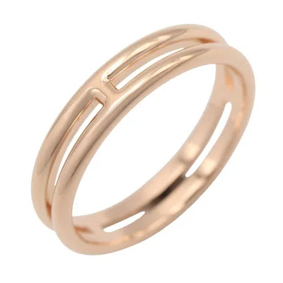 Pre-owned Hermes Gold Pink Gold (18k) Band Ring ()