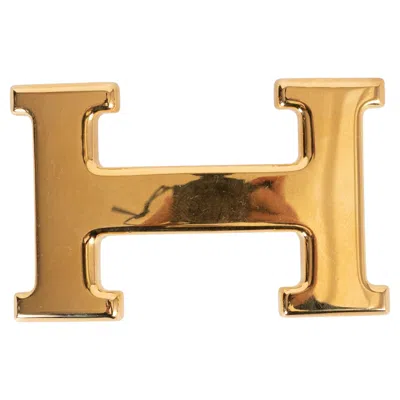 Pre-owned Hermes Gold Plated Classic H 32mm Belt Buckle
