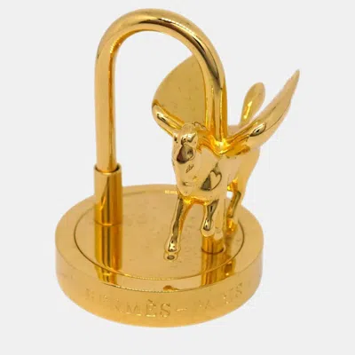 Pre-owned Hermes Gold Plated Pegasus Cadena