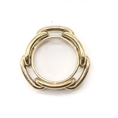 Pre-owned Hermes Hermès Gold-plated Scarf Ring Women's Accessory ()
