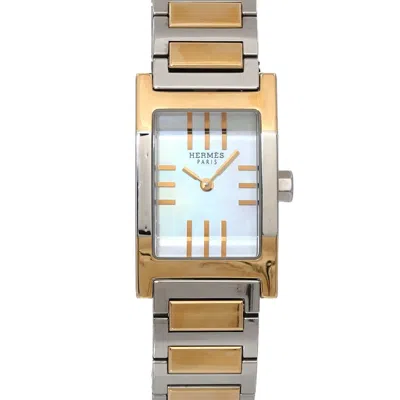 Pre-owned Hermes Gold Plated Stainless Steel Wristwatch () In Multi