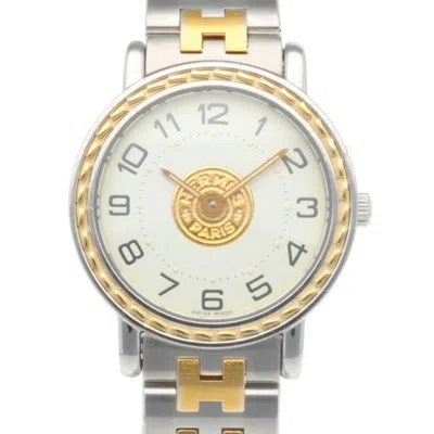 Pre-owned Hermes Gold Plated Stainless Steel Wristwatch () In Multi