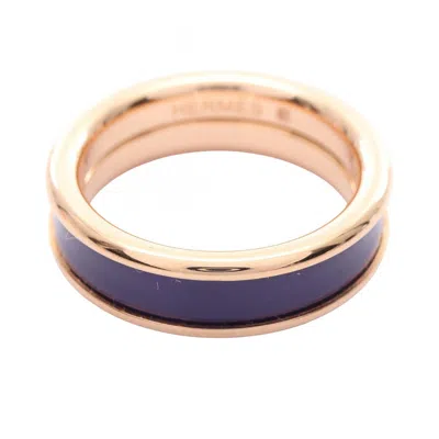 Pre-owned Hermes Gold Purple Gold Plating Band Ring ()