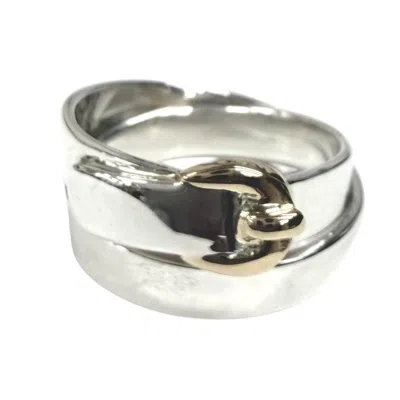 Pre-owned Hermes Gold Silver Band Ring () In Multi