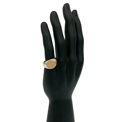 Pre-owned Hermes Gold Silver Gold (18k) Silver 925 Band Ring () In Multi