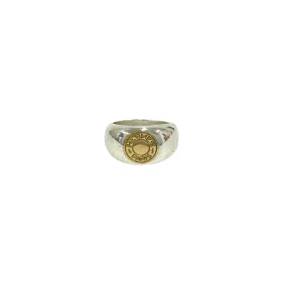 Pre-owned Hermes Gold Silver Gold (18k) Silver 925 Band Ring () In Multi