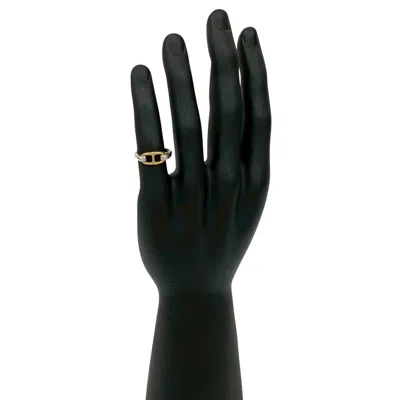 Pre-owned Hermes Gold Silver Gold (18k) Silver 925 Band Ring () In Multi
