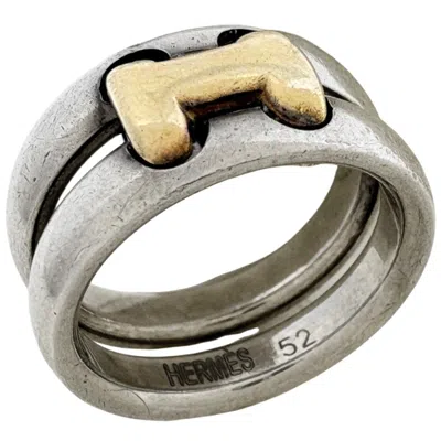 Pre-owned Hermes Gold Silver Gold Plating Metal Band Ring () In Gold, Silver