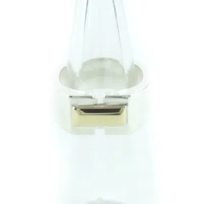 Pre-owned Hermes Gold Silver Silver 925 Band Ring () In Multi