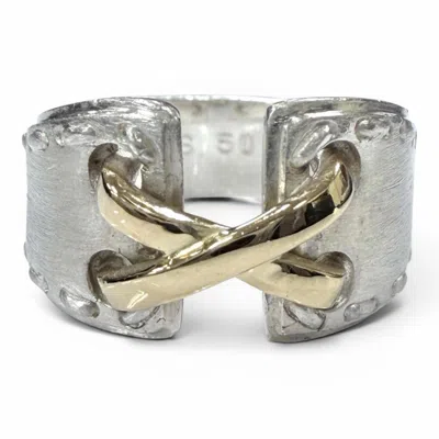 Pre-owned Hermes Gold Silver Silver 925 Band Ring () In Multi