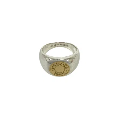 Pre-owned Hermes Gold Silver Yellow Gold (18k) Silver 925 Band Ring () In Gold, Silver
