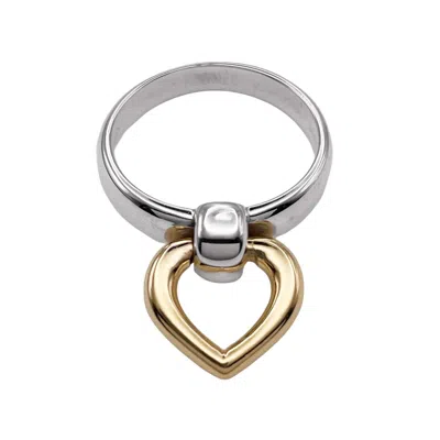 Pre-owned Hermes Gold Silver Yellow Gold (18k) Silver 925 Band Ring () In Gold, Silver