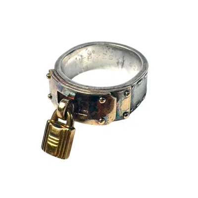 Pre-owned Hermes Gold Silver Yellow Gold (18k) Silver 925 Band Ring () In Gold, Silver